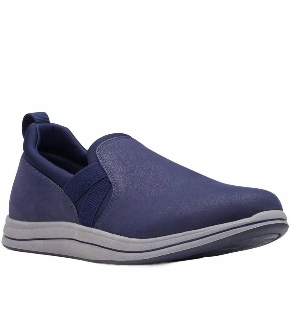 NEW CLARKS women's breeze bali slip-on shoes in navy